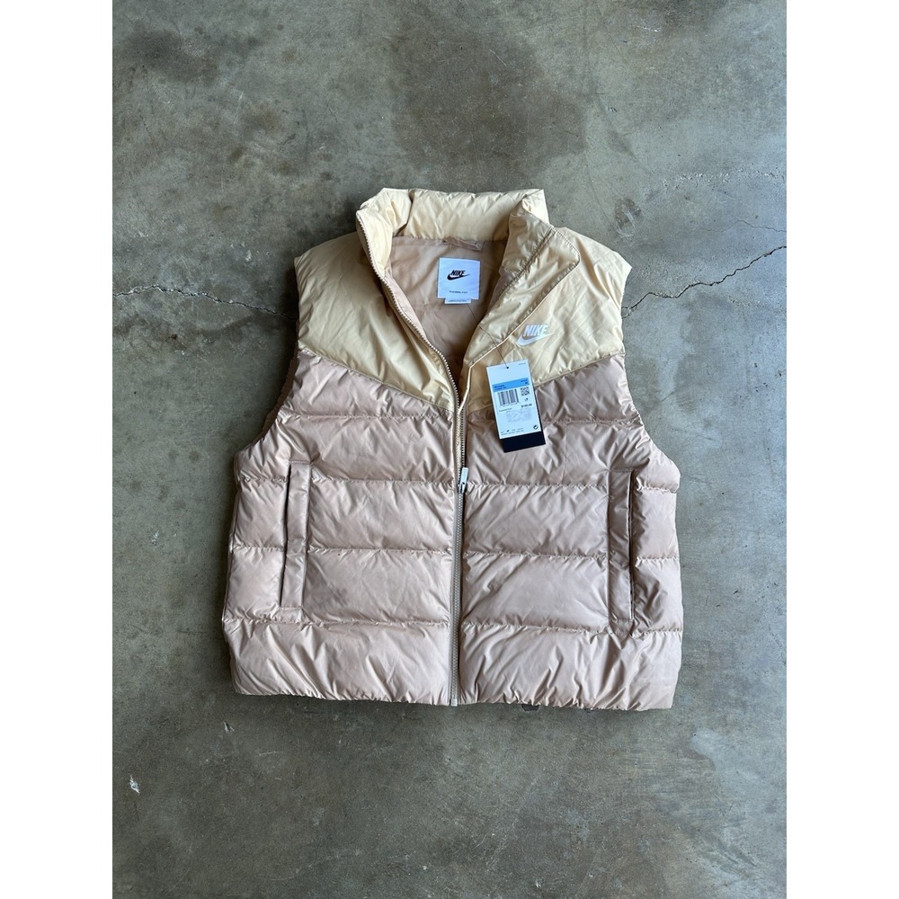 NIKE Therma-fit Windrunner 550fill Down Vest (Hemp/Sesame/White) women's M